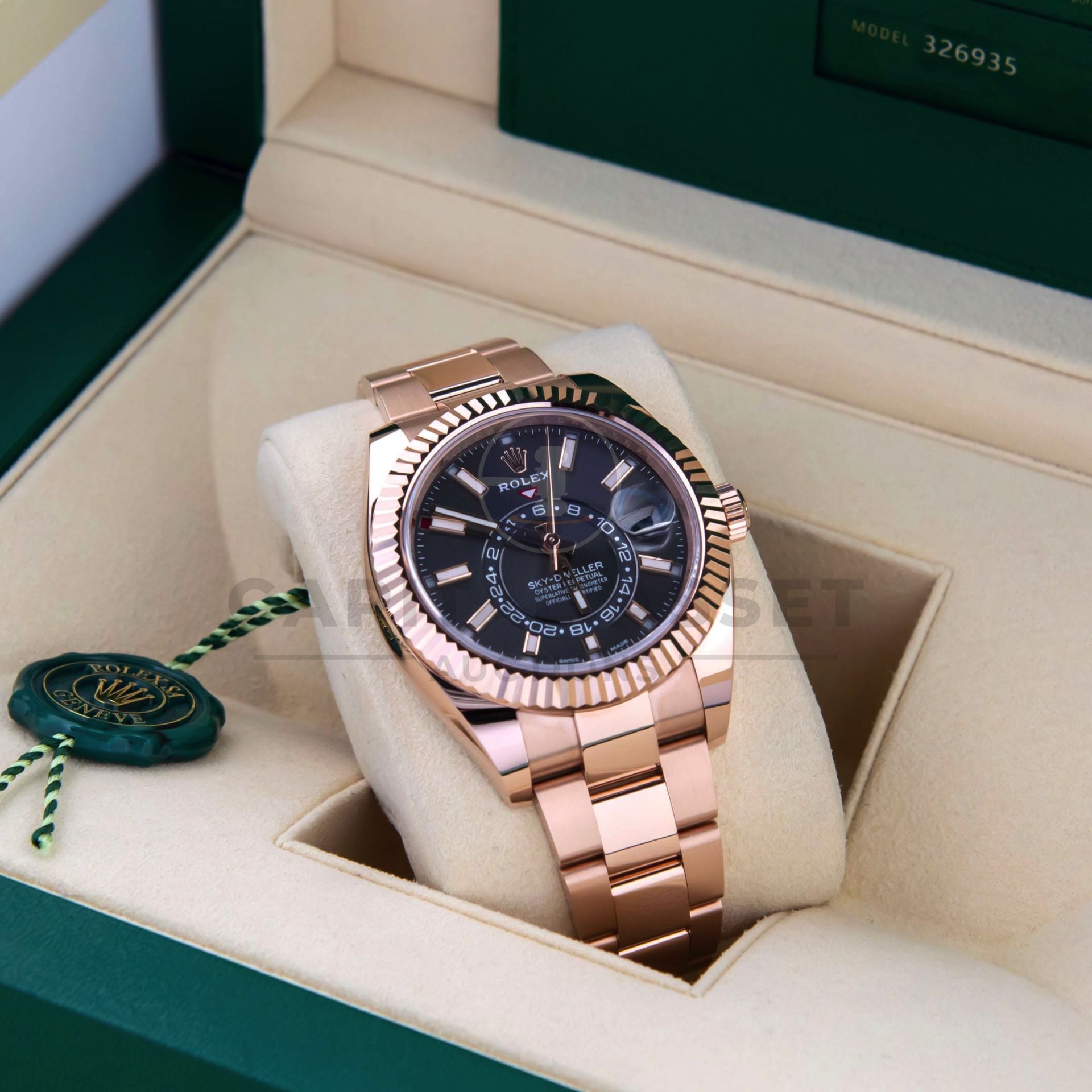 ROLEX SKY-DWELLER 42MM *18CT EVEROSE GOLD* (2023 NEW / UNWORN) *SLATE DIAL* (BEAT THE 10 YEAR WAIT) - Image 5 of 37