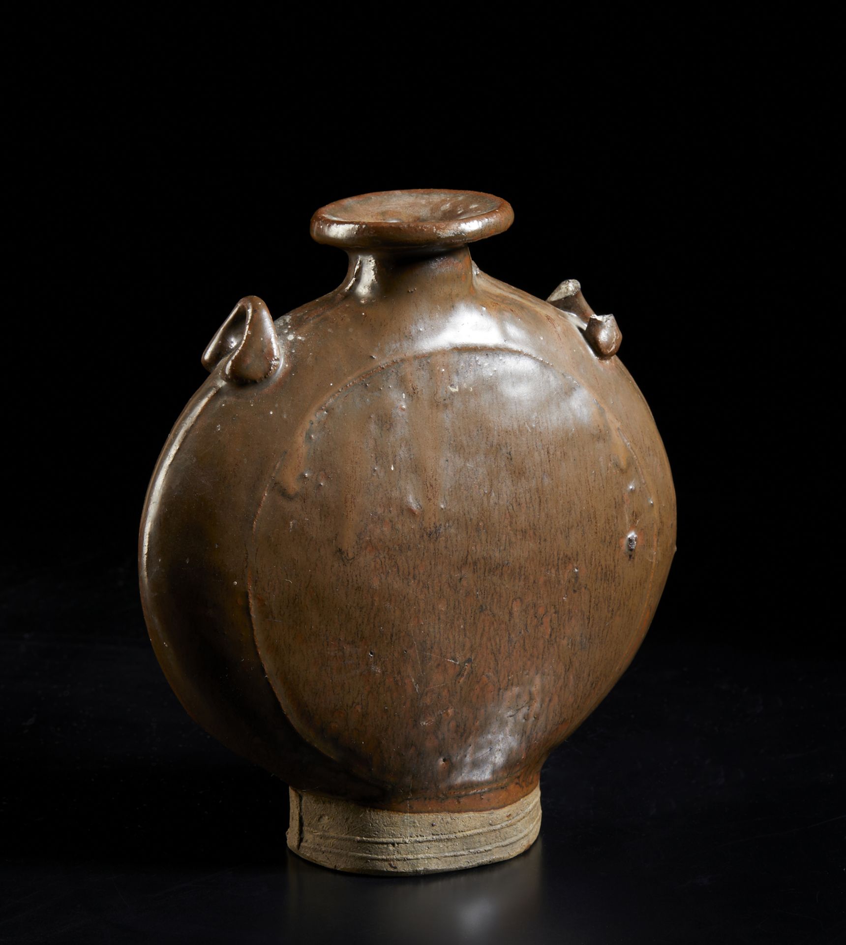 Arte Cinese  A brown"hare fur" glaze moonflask bianhuChina, Song, 10th century. - Bild 3 aus 4
