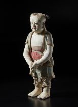 Arte Cinese A large stucco figure of a standing worshipper China, Ming dynasty, 16th century.