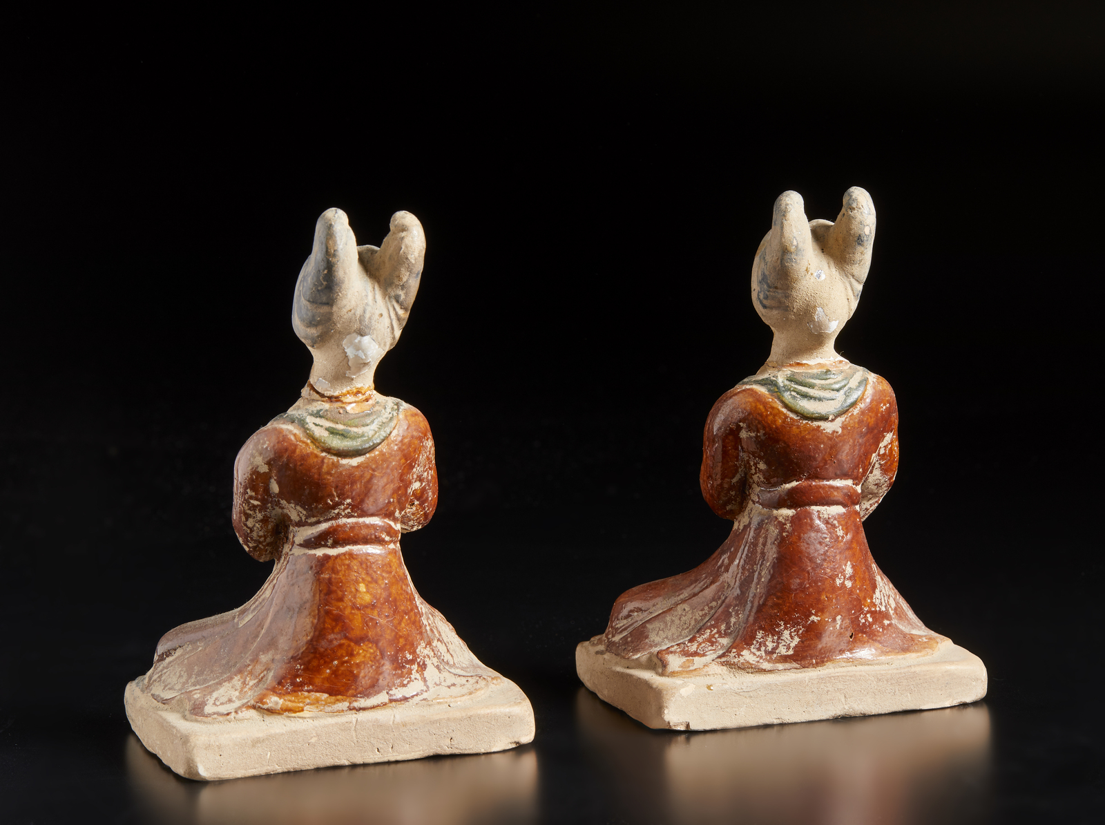 Arte Cinese Two sancai glazed terracotta figures.China, Tang dynasty, 9th century. - Image 3 of 3