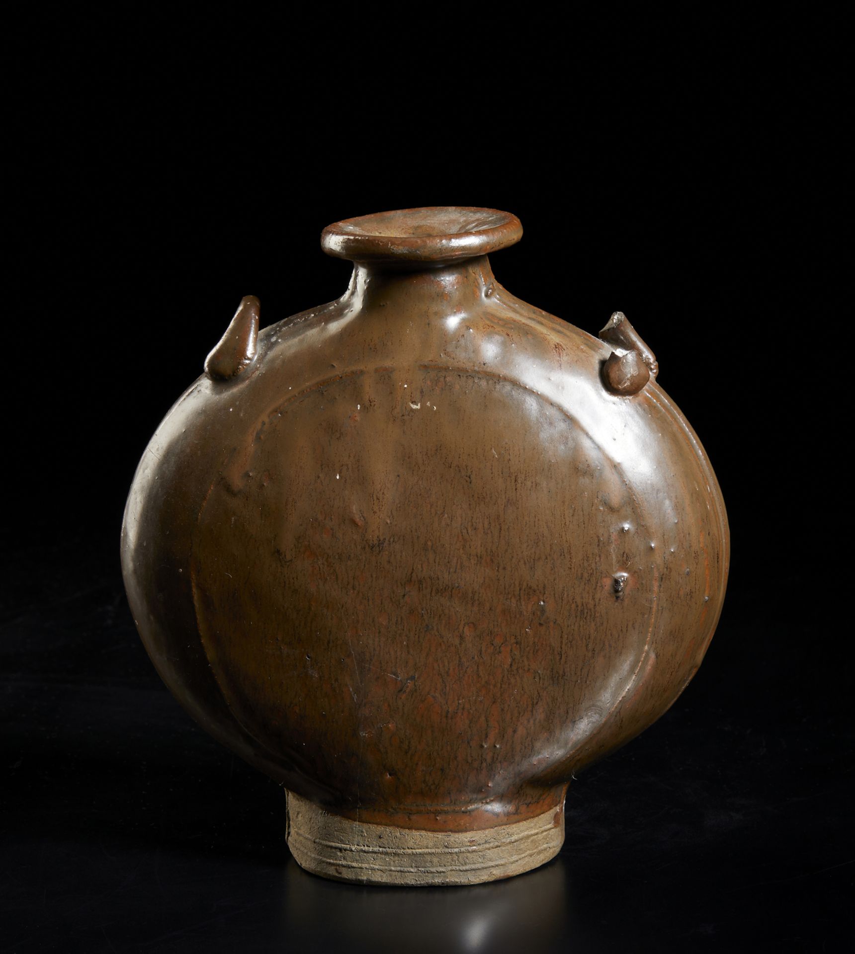 Arte Cinese  A brown"hare fur" glaze moonflask bianhuChina, Song, 10th century.