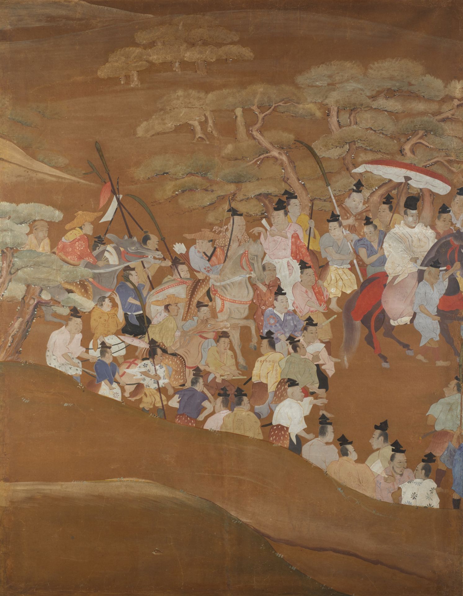 Arte Sud-Est Asiatico Three large panels with hunting scenesKorea, 19th century. - Image 4 of 7
