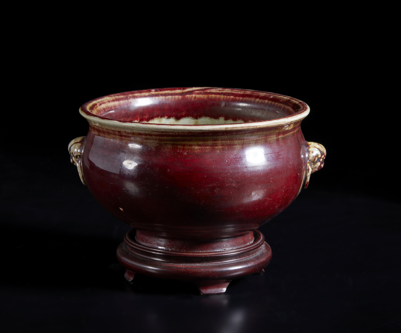 Arte Cinese A sang de boeuf glazed lang yao hong pottery basinChina, Qing dynasty, 18th century. - Image 3 of 4