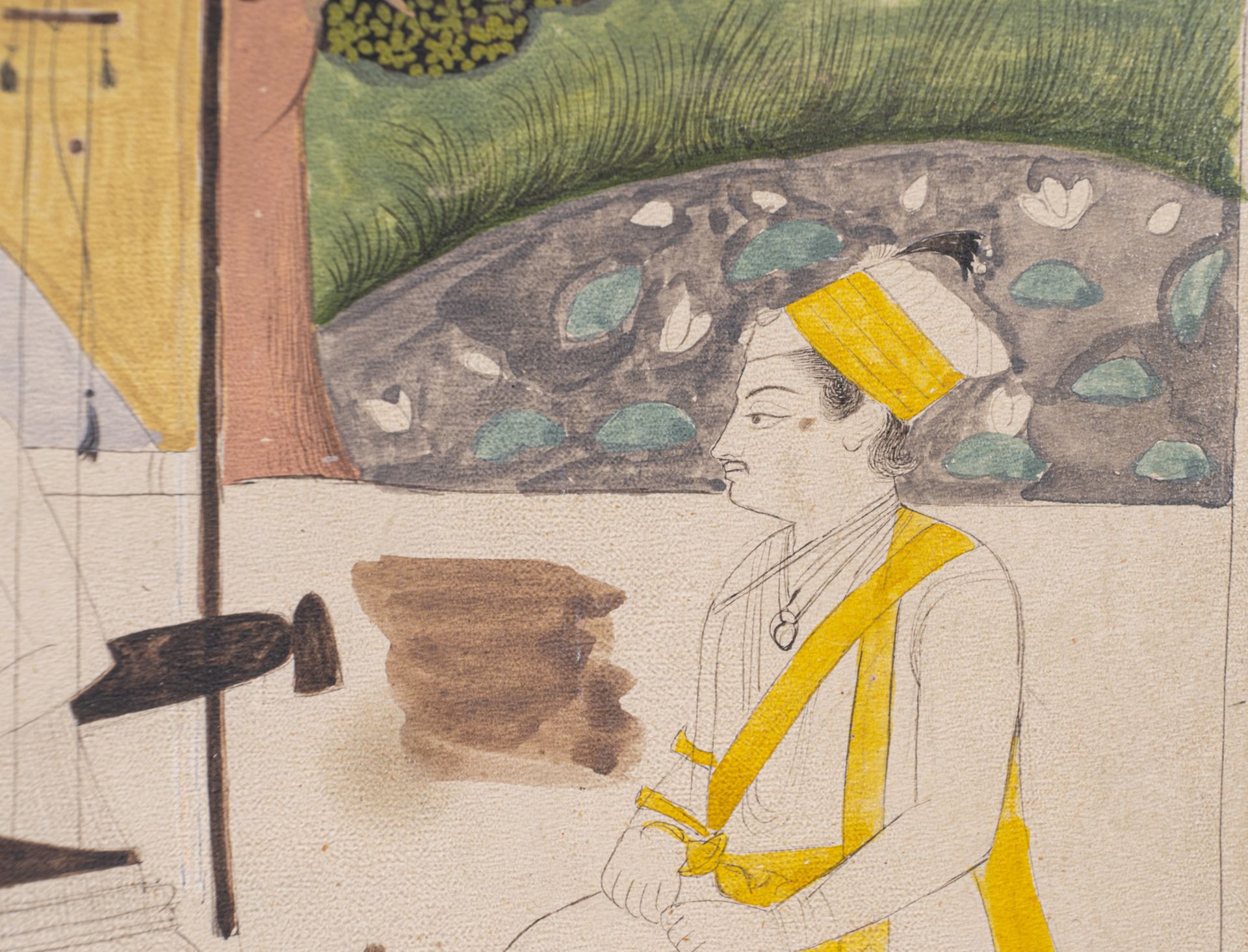Arte Indiana A copy of a famous painting "Kabir tending his loom" Northern India, 20th century Wate - Image 2 of 2