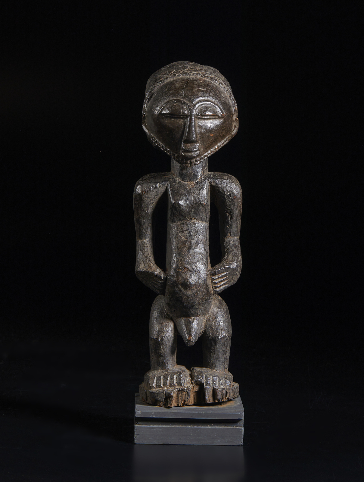 Arte africana Democratic Republic of Congo, Hemba. Ancestor sculpture. Dark and shiny patina. . - Image 3 of 6