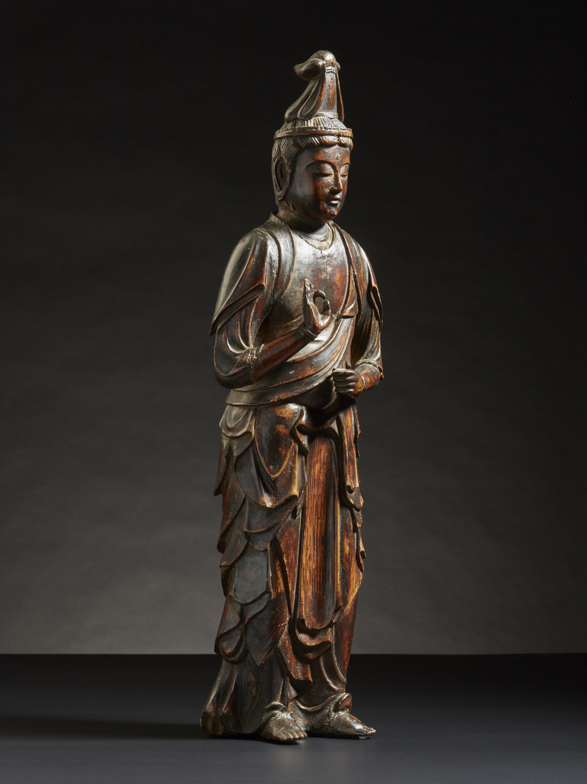 Arte Cinese A wooden figure of Guanyin Japan, 19th century . - Image 2 of 3