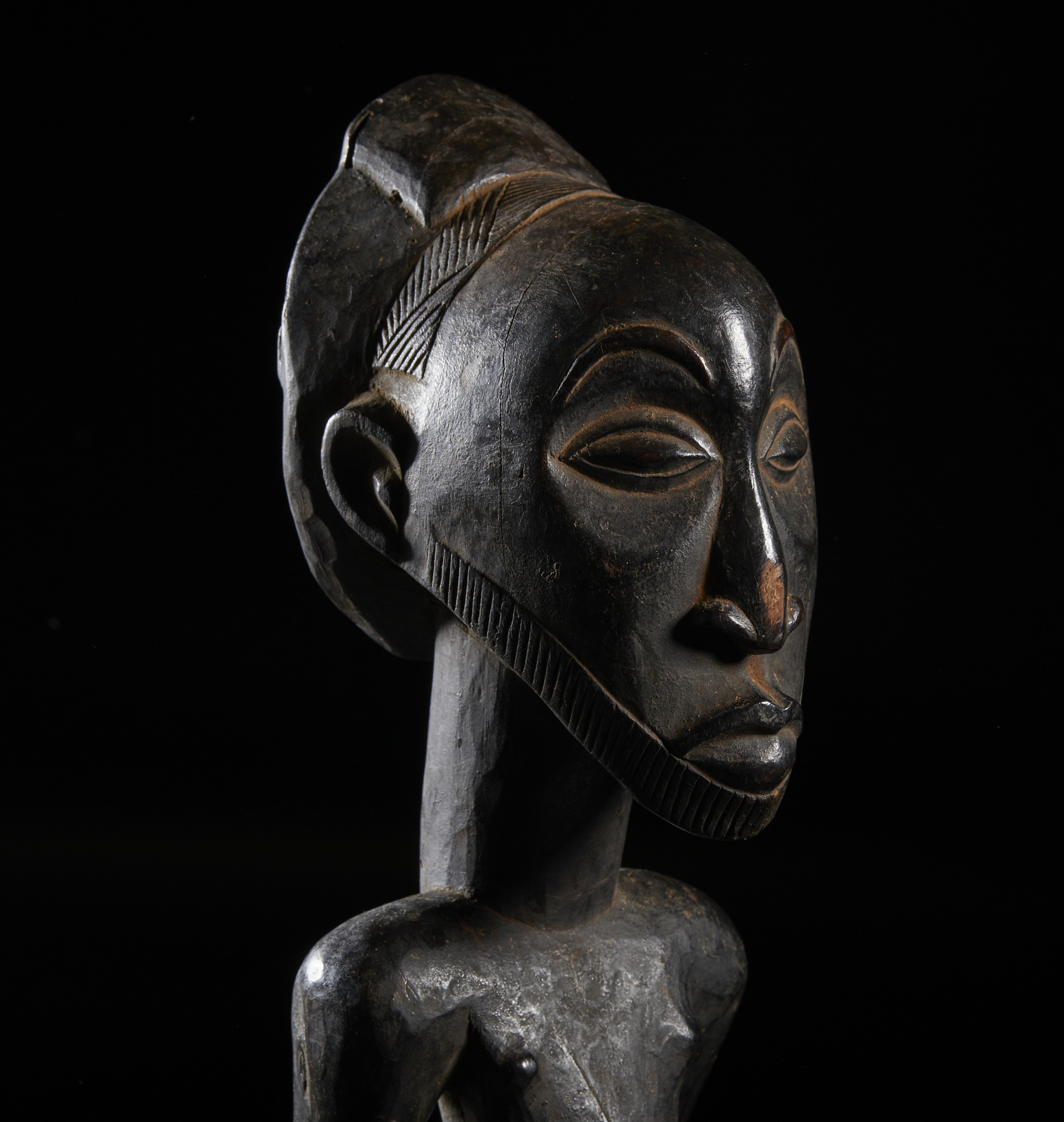 Arte africana Democratic Republic of Congo, Hemba. Figure of an ancestor. Wood with dark patina. La - Image 6 of 6