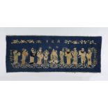 Arte Cinese A Beijing blue ground rug depicting a group ofTaoist immortalsChina, Qing dynasty, late