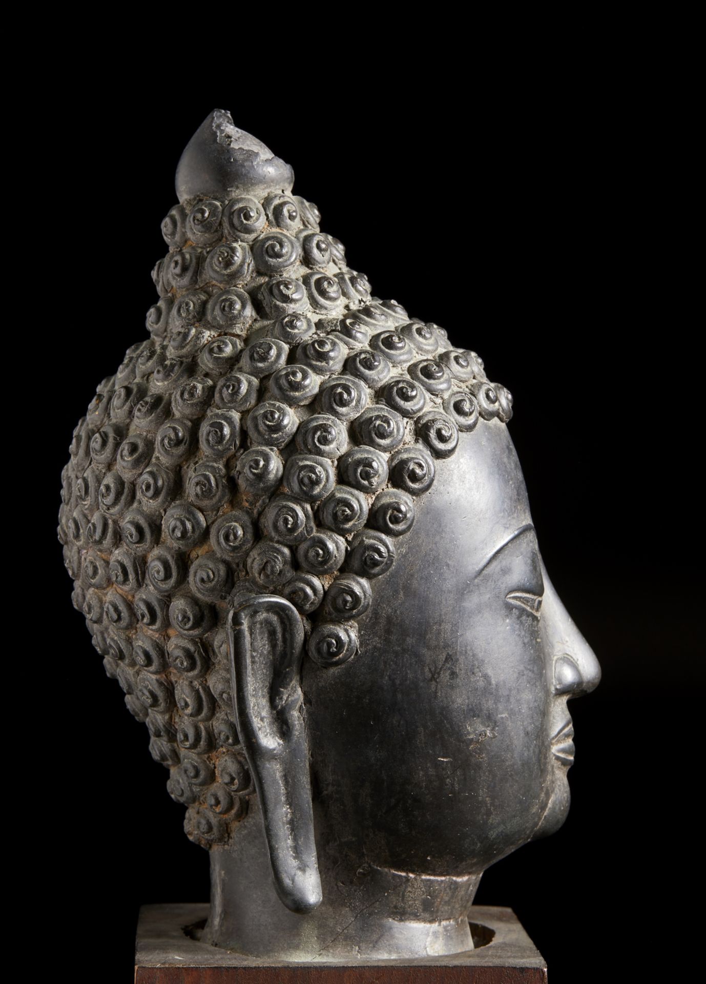 Arte Sud-Est Asiatico A Buddha bronze headThailand, Ayutthaya, 17th century. - Image 5 of 5