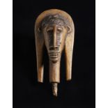 Arte africana Mali, Marka.Merekum puppet head. Wood and metal. .