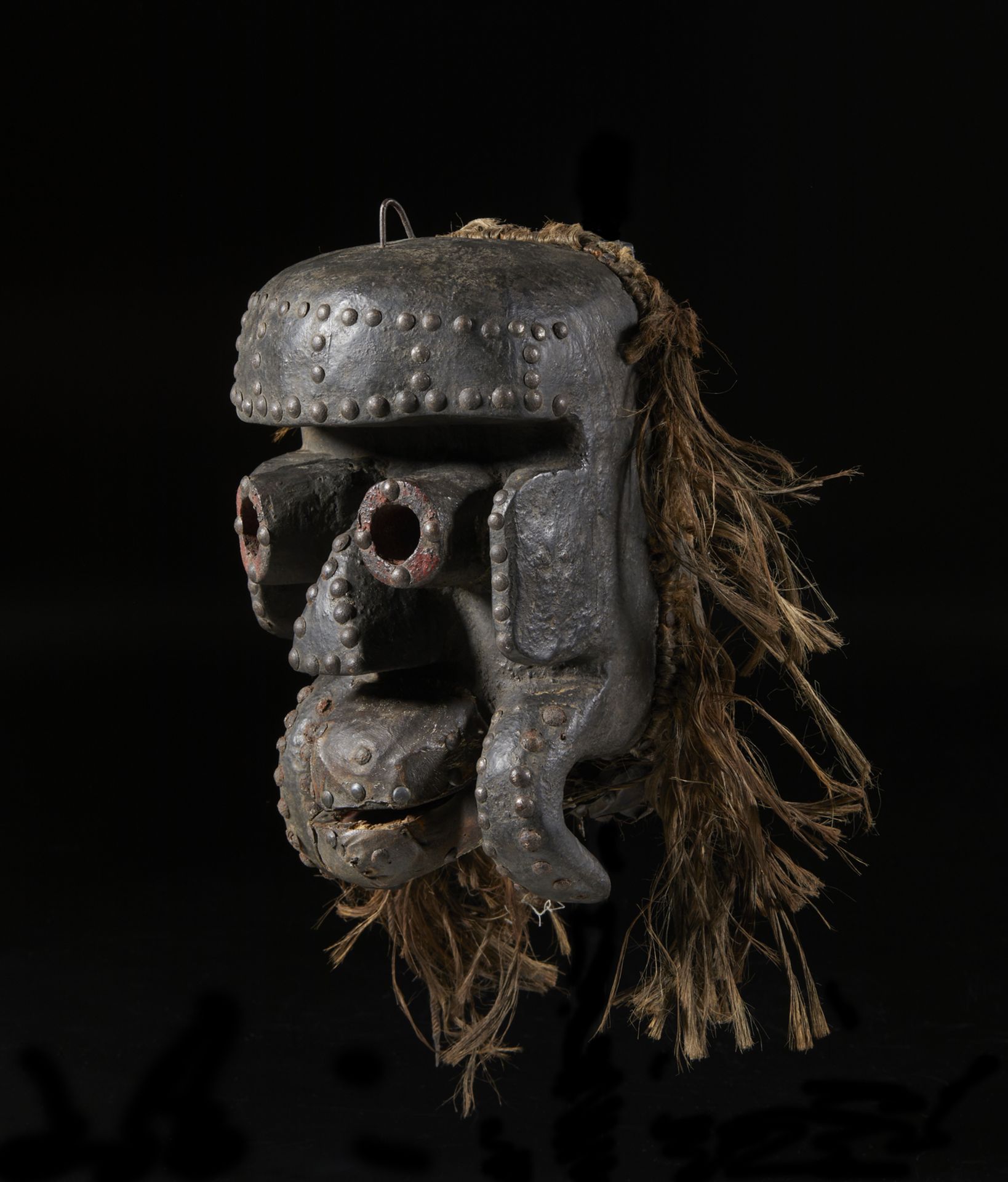 Arte africana Ivory Coast, Wè ( Guerè ) or BeteMask with movable jaw made of wood and leather.Wood, - Image 4 of 5