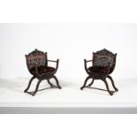 Arte Cinese A pair of carved armchairs for the European marketChina, early 20th century.