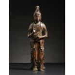 Arte Cinese A wooden figure of Guanyin Japan, 19th century .