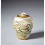 A Small Satzuma landscape vase Japan, early XX century Cm 6,00 x 8,00. Kinkozan