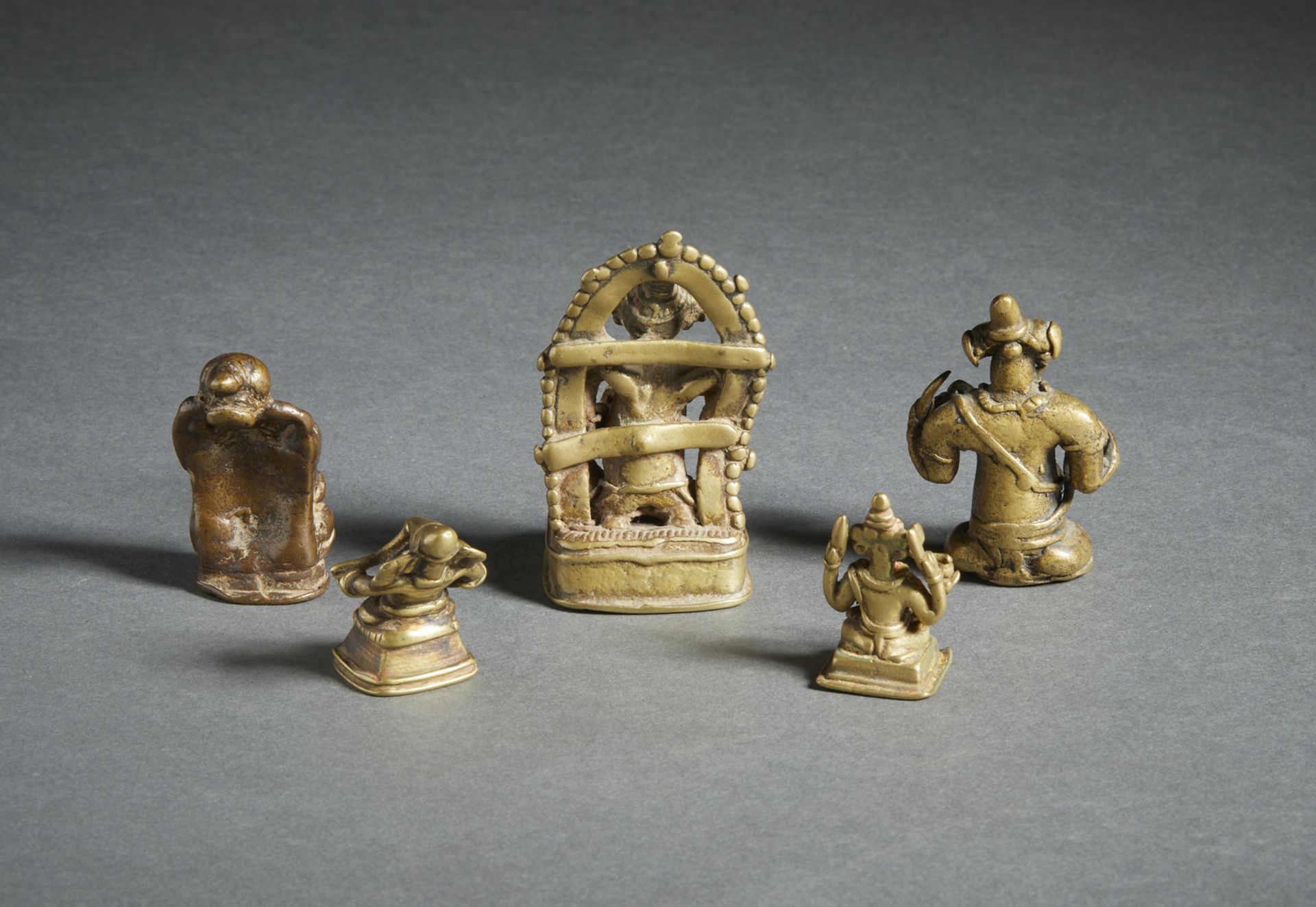 A group of five copper alloy Ganesh figures Tribal India, 19th century The size shown refers to - Image 2 of 2