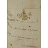 Ottoman firman with tughra of Sultan Abdul Hamid II (r. 1876-1909) and of the period Turkish text on