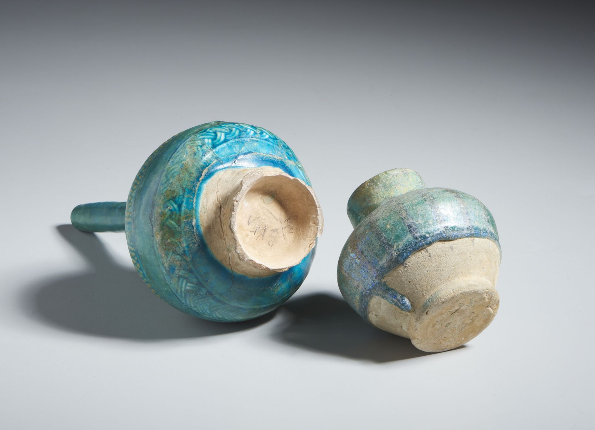 Two turquoise glazed pottery vessels Eastern Iran or nowadays Afghanistan, 12th-13th century - Image 3 of 3