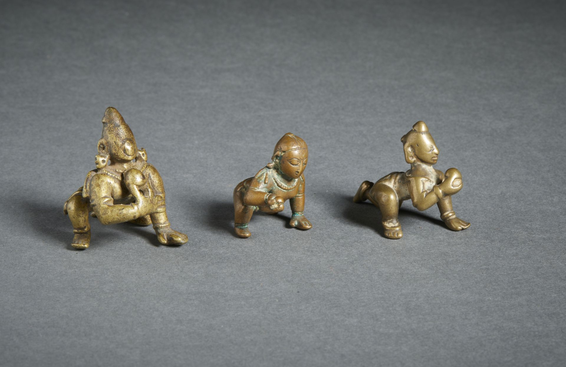 A group of three copper alloy Balakrishna Central and Southern India, 18th century Altre misure: 4x3