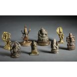 A group of 8 Ganesh idols India, 19th and 20th century The size shown refers to the largest object.