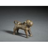 A bronze figure of a lion Central Asia, 19th century Bronze casting with dark patina depicting a