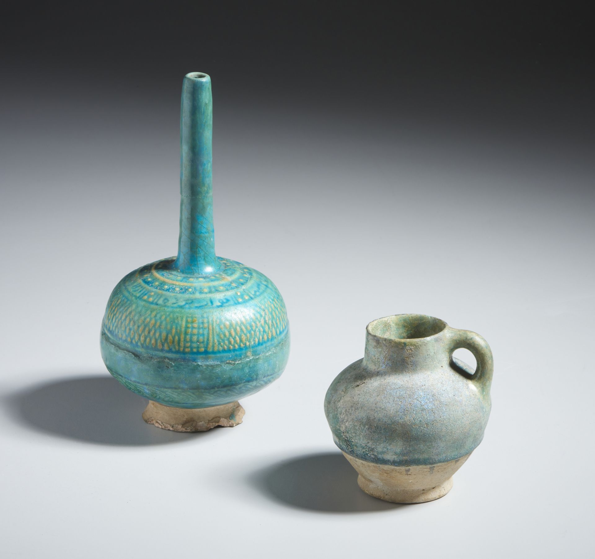 Two turquoise glazed pottery vessels Eastern Iran or nowadays Afghanistan, 12th-13th century