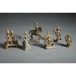 A group of six devotional bronze figures portraying various deities India, 18th-19th century The