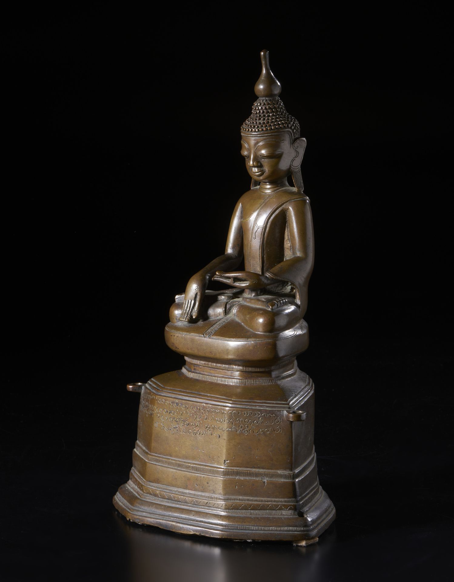 A bronze figure of Buddha Burma, 18th century Bronze casting depicting the historical Buddha - Image 2 of 5