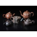 A group of five Yixing earthenware teapots China, Republic period Additional measurements: 9.5x15 cm
