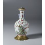 Vase of good luck China, Qing, 19th centurywhite porcelain with polychrome decoration of flowering