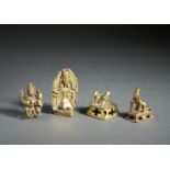 A group of 4 copper alloy devotional figures India, 18th century The size shown refers to the