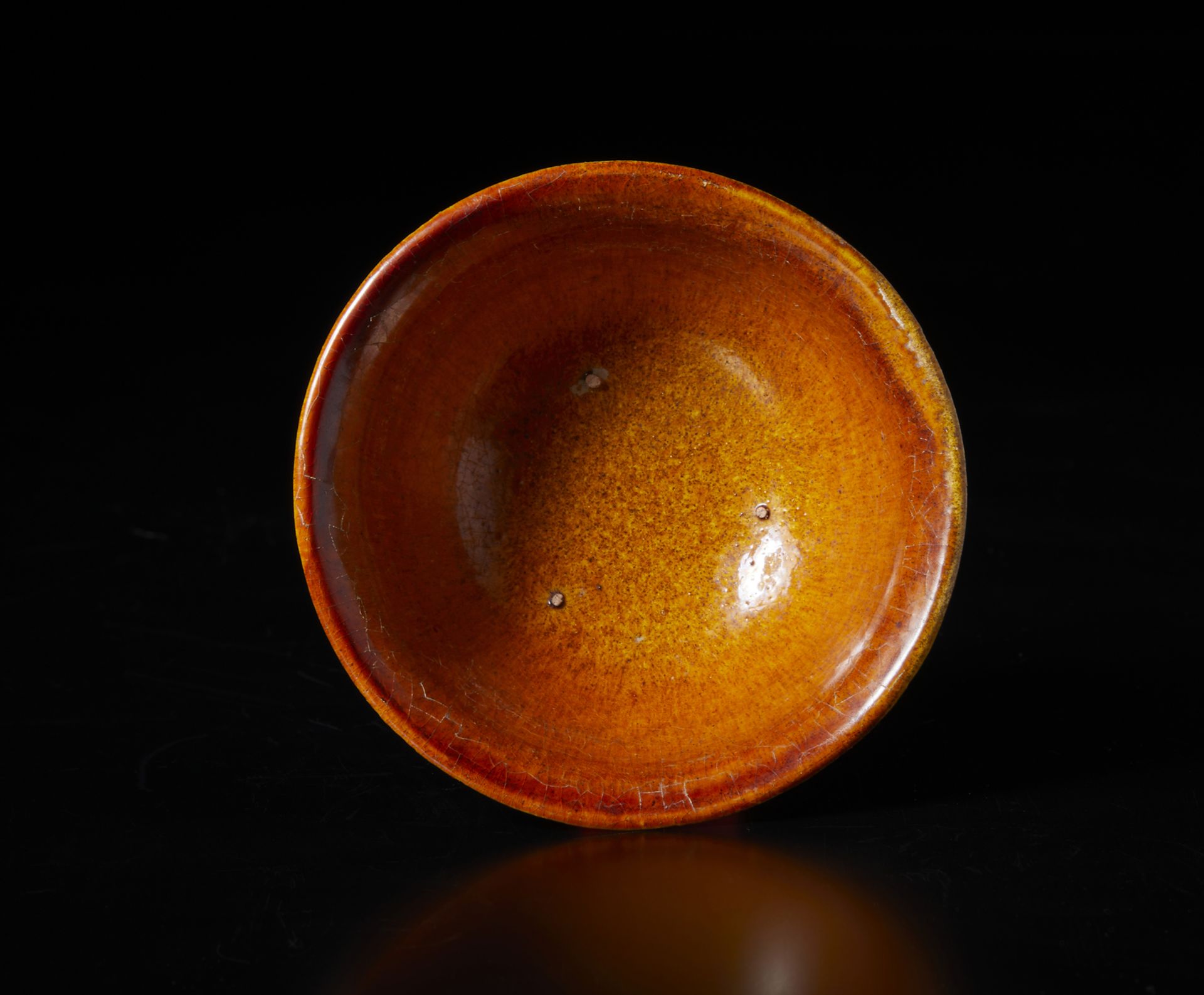 A jianyao amber-glazed bowl China, possibly Song dynasty, 12th centurythe ceramic body partially - Image 2 of 3