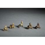 A group of five crawling copper alloy Balakrishna figures India, 18th-19th century The size shown