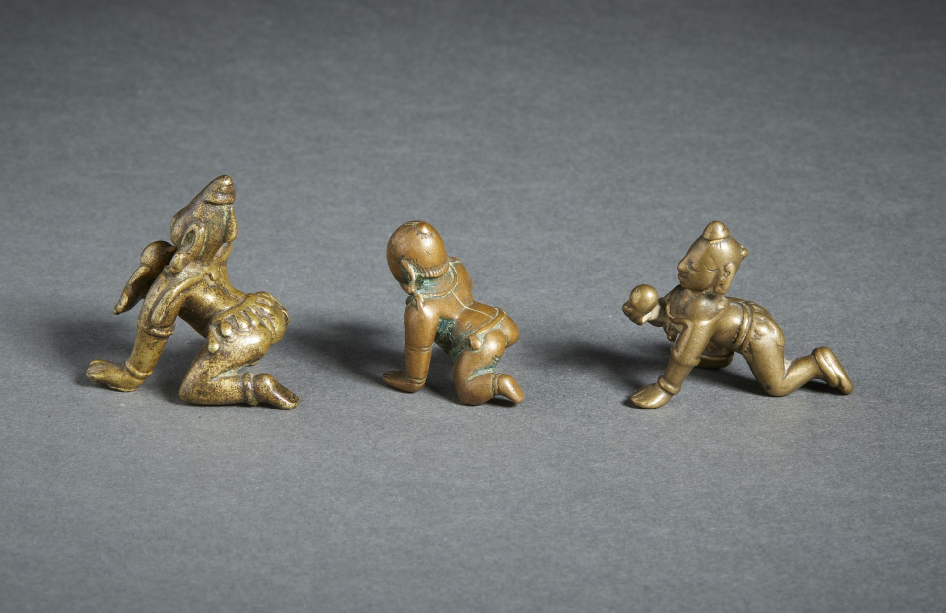 A group of three copper alloy Balakrishna Central and Southern India, 18th century Altre misure: 4x3 - Image 2 of 2