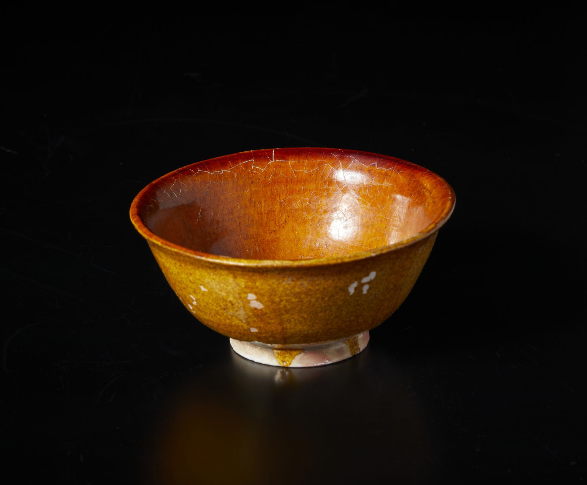 A jianyao amber-glazed bowl China, possibly Song dynasty, 12th centurythe ceramic body partially