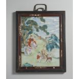 Porcelain plaque with shoulao China, Qing, 19th centuryCm 30,50 x 39,50