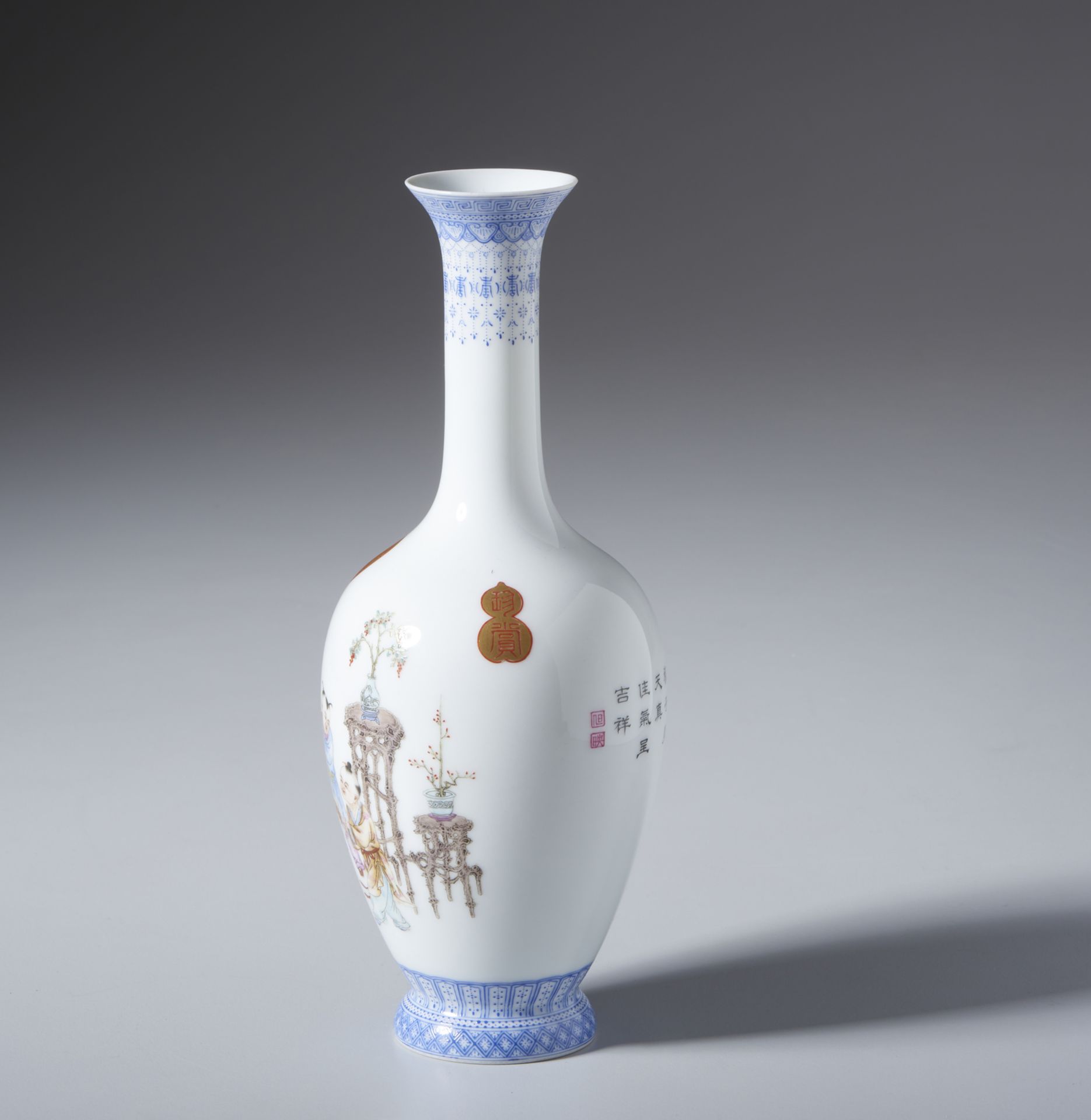 Pink family liuyeping vase. China, Republic period, early 20th centuryCm 9,00 x 23,50 - Bild 2 aus 5