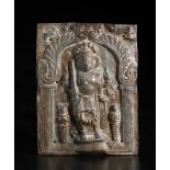 A copper repoussé Virabhadra plaque Southern India, possibly Tamil Nadu, 19th century Cm 16,50 x