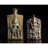 Two Virabhadra copper alloy plaques Southern India, 17th - 18th century Other measurements: 22,5 x