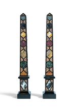 Pair of obelisks. Italy, late 19th century.