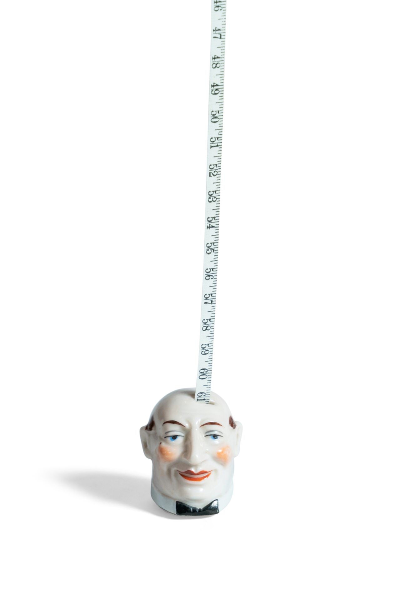 French porcelain head with built-in tape measure. - Image 2 of 2