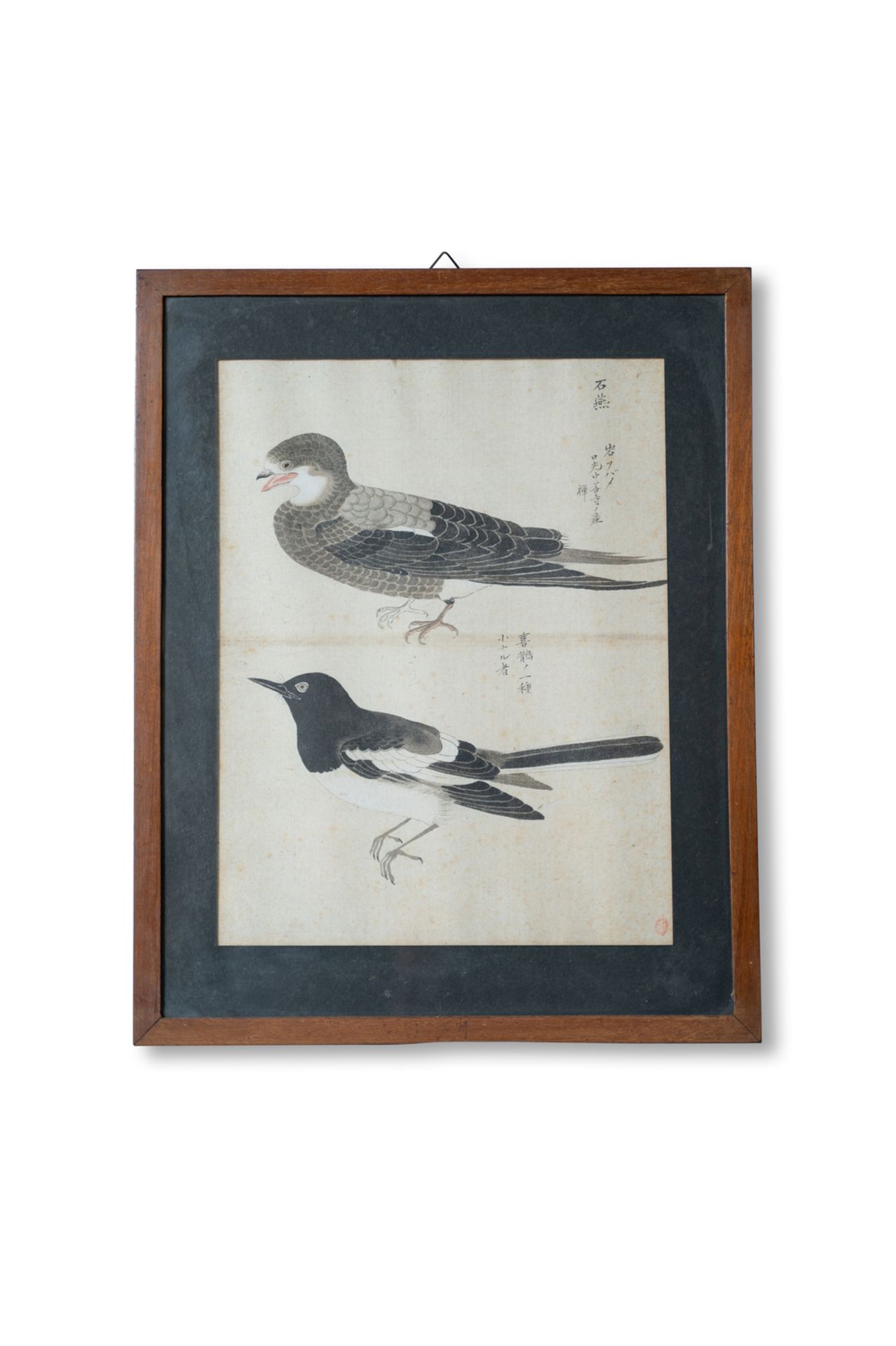 Painting on rice paper with birds.