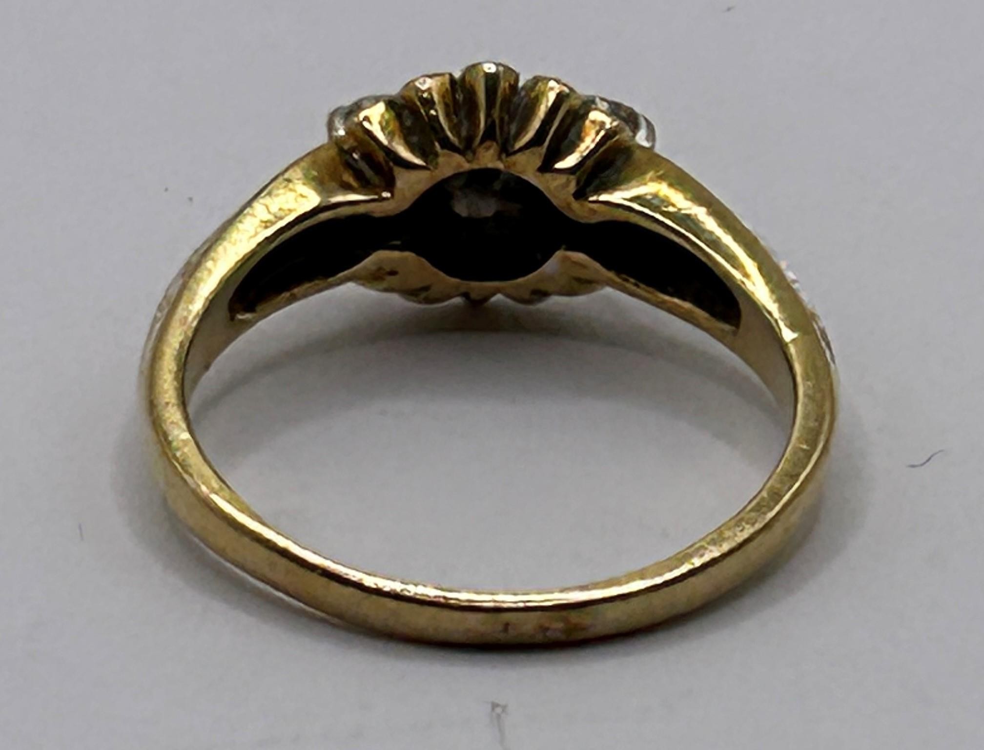 A yellow coloured metal and diamond ring, ring size L - Image 3 of 3