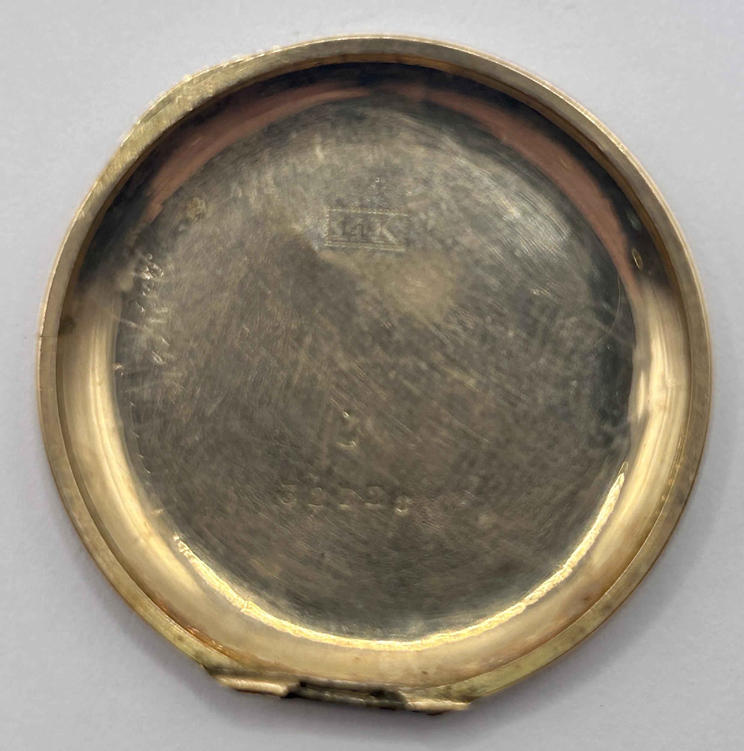 A Continental open face fob watch, the enamel dial with Roman numerals, 35 mm diameter Untested - Image 2 of 2