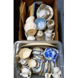 A Japanese egg shell tea set, and assorted other ceramics (2 boxes)
