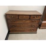 A 19th century mahogany chest, of three short and three long drawers, 114 cm wide