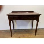 A mahogany side table, having two drawers, 91 cm wide, a bedside chest of four drawers, 44 cm