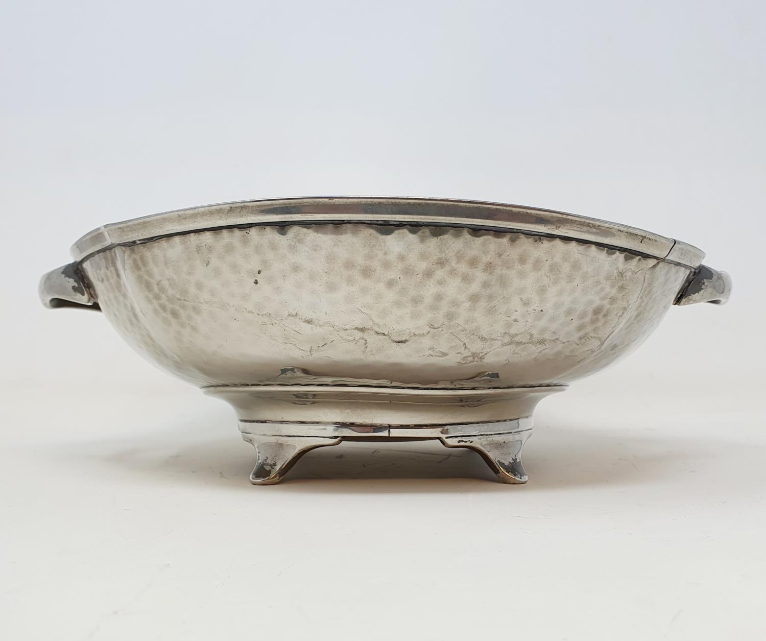 A Period Pewter bowl, by Frank Cobb & Co, 27 cm wide General wear, small split to one of the creases - Image 2 of 6