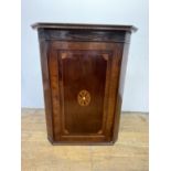 A 19th century mahogany corner cabinet, with parquetry inlaid decoration, 83 cm wide