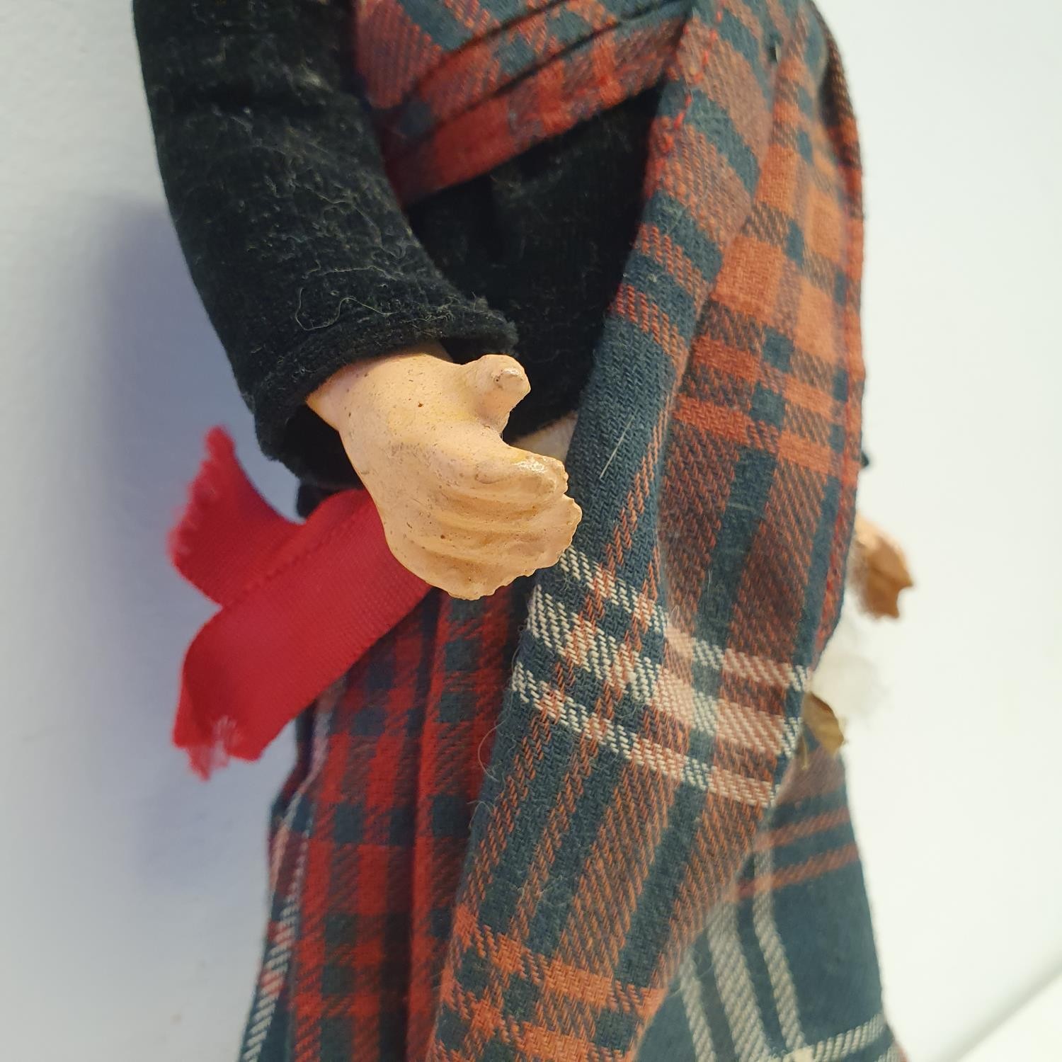 An Armand Marseille German bisque headed doll, No 390, with a composite body, in a Scottish - Image 3 of 5