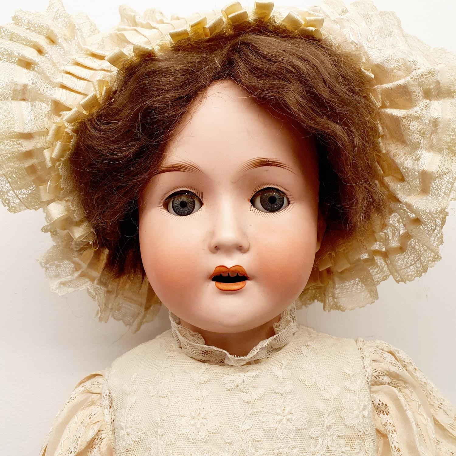 A Trebor German bisque headed doll, No 22, with a composite joined body, and closing millefiori - Image 2 of 4